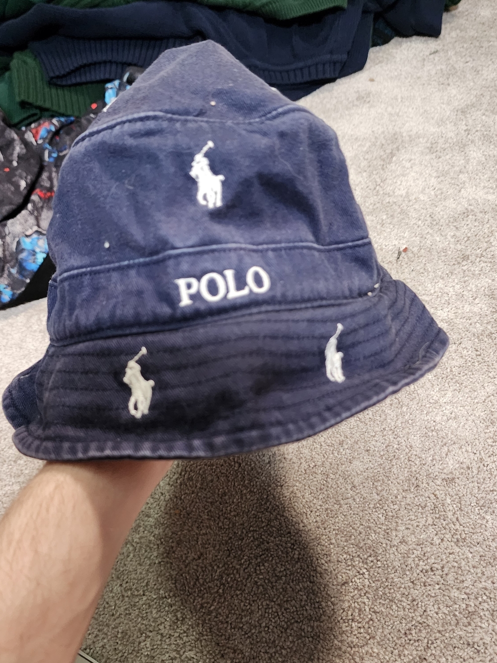 Polo by Ralph Lauren Kids Navy Embroidered Logo Bucket Hat